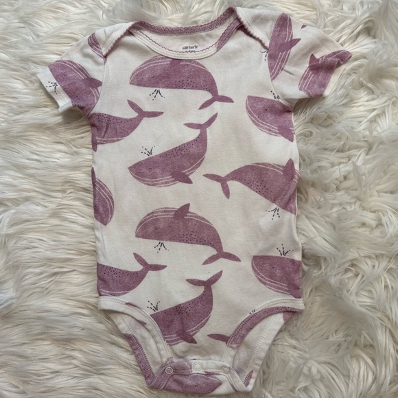 Carter’s Baby Girl Bodysuits Lot of 4 24M Watermelon Whale Polka Dot Onesies - Picture 7 of 7